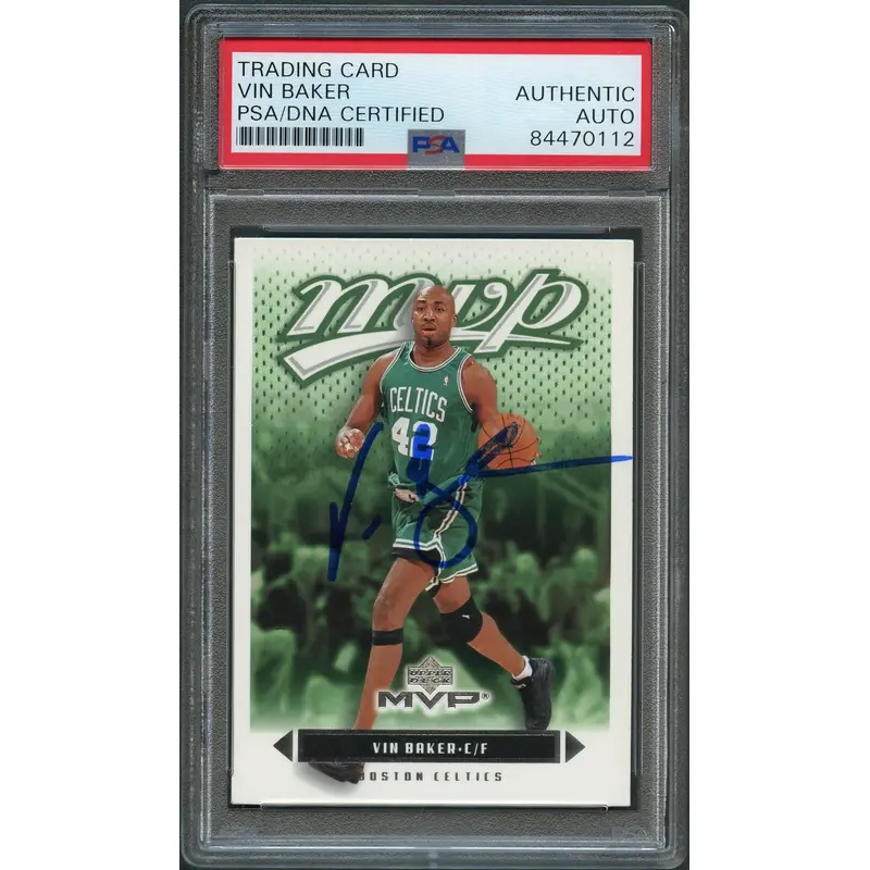2003-04 Upper Deck MVP #13 Vin Baker Signed Card AUTO PSA/DNA Slabbed Celtics