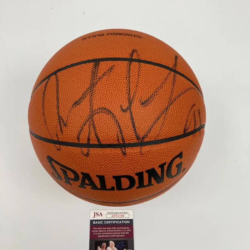 Dennis Rodman Signed Spalding NBA Game Issued Chicago Bulls Basketball JSA COA