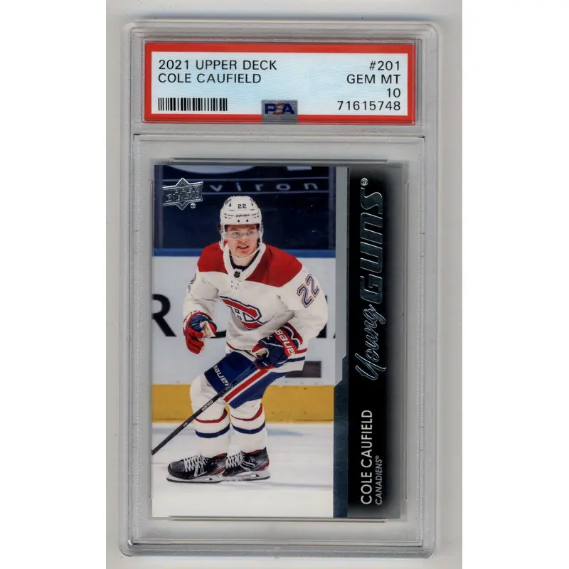 Cole Caufield 2021-22 Upper Deck #201 Young Gun PSA 10 Gem Mint 5748