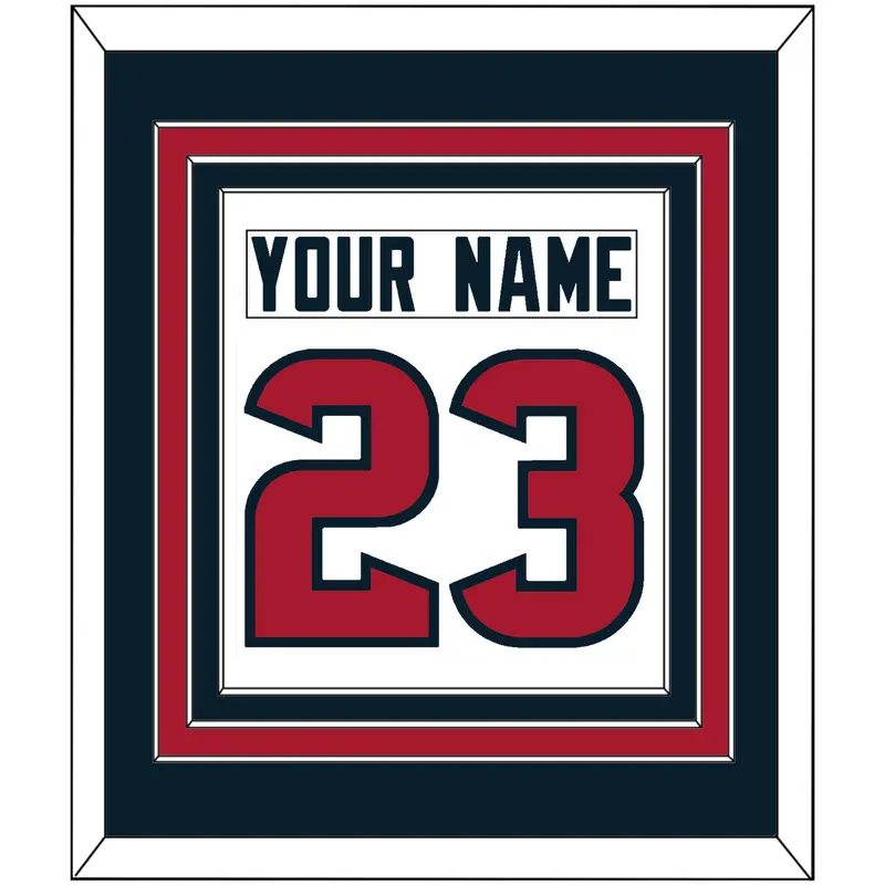 Houston Nameplate & Number (Back) Combined - Road White (2002-2023) - Triple Mat 2