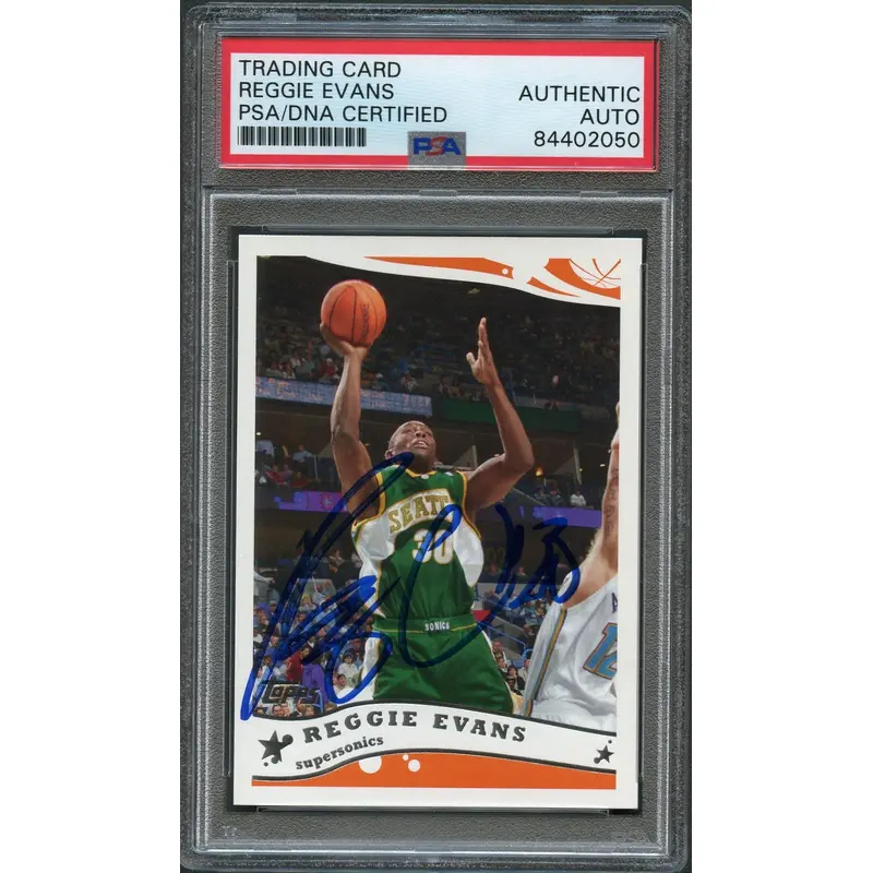 2005-06 Topps #73 Reggie Evans Signed Card AUTO PSA Slabbed Sonics