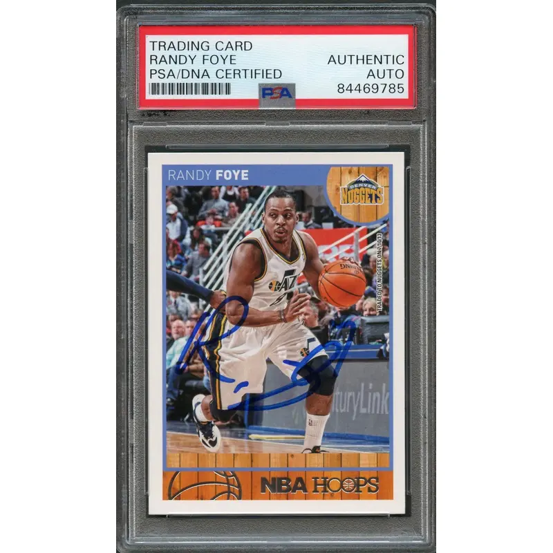2013-14 NBA HOOPS #257 Randy Foye Signed Card AUTO PSA Slabbed