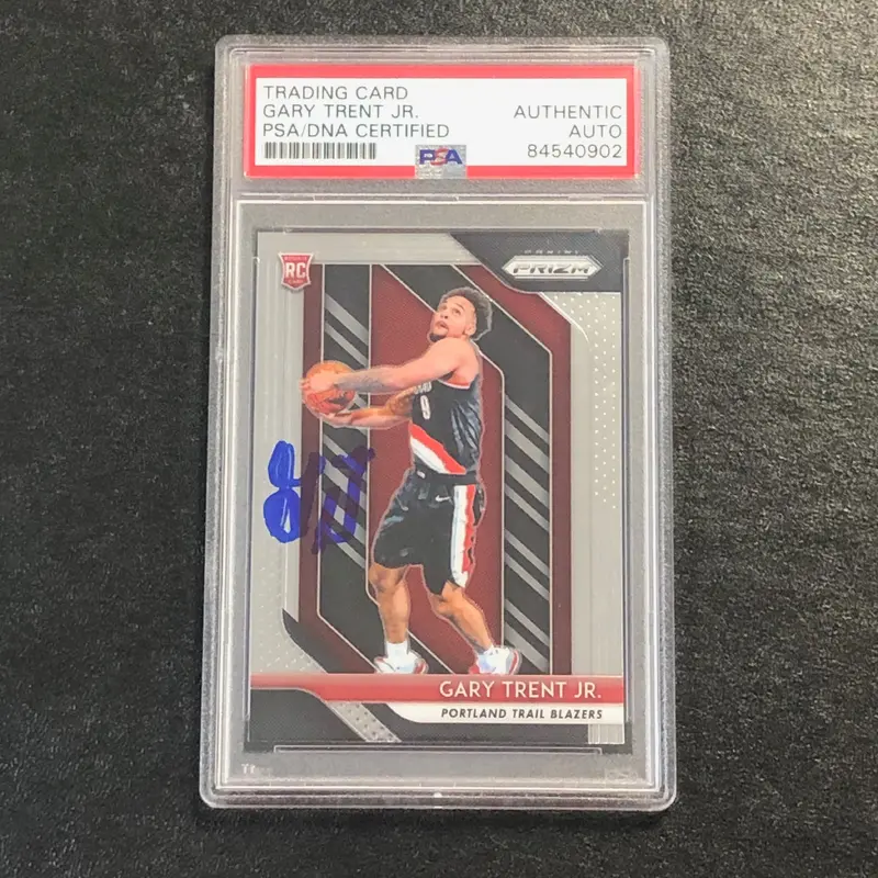 2018 Panini Prizm #71 Gary Trent Jr Signed Rookie Card AUTO PSA Slabbed RC Blazers