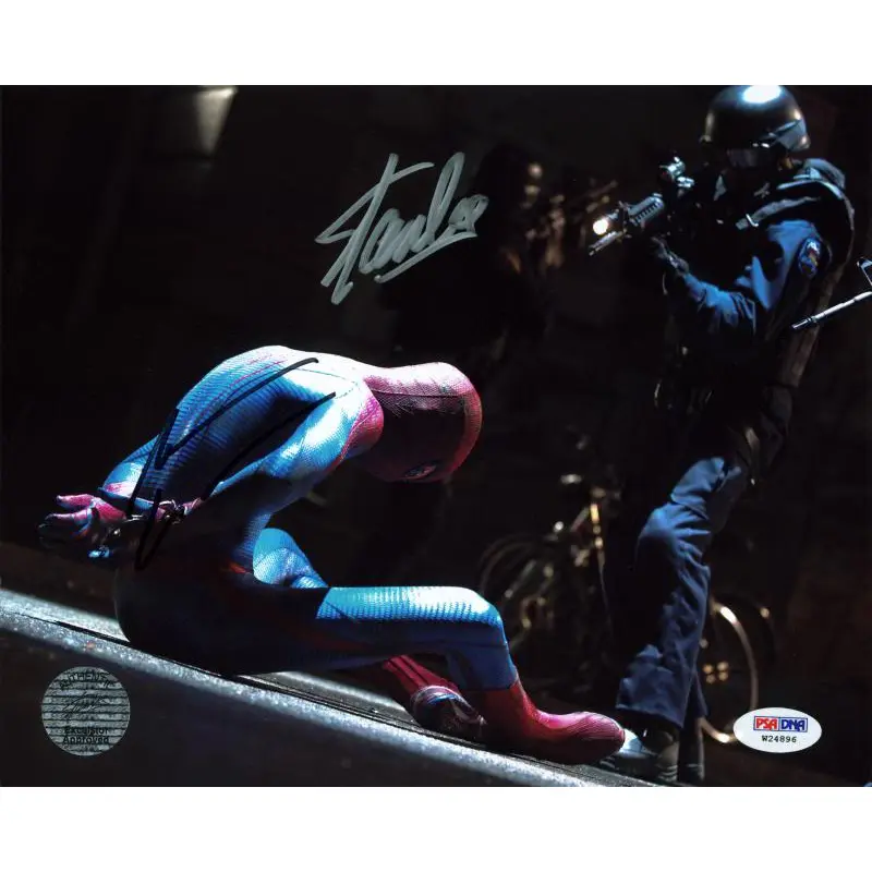 Stan Lee & Andrew Garfield Spider-Man Signed Authentic 8X10 Photo PSA #W24896