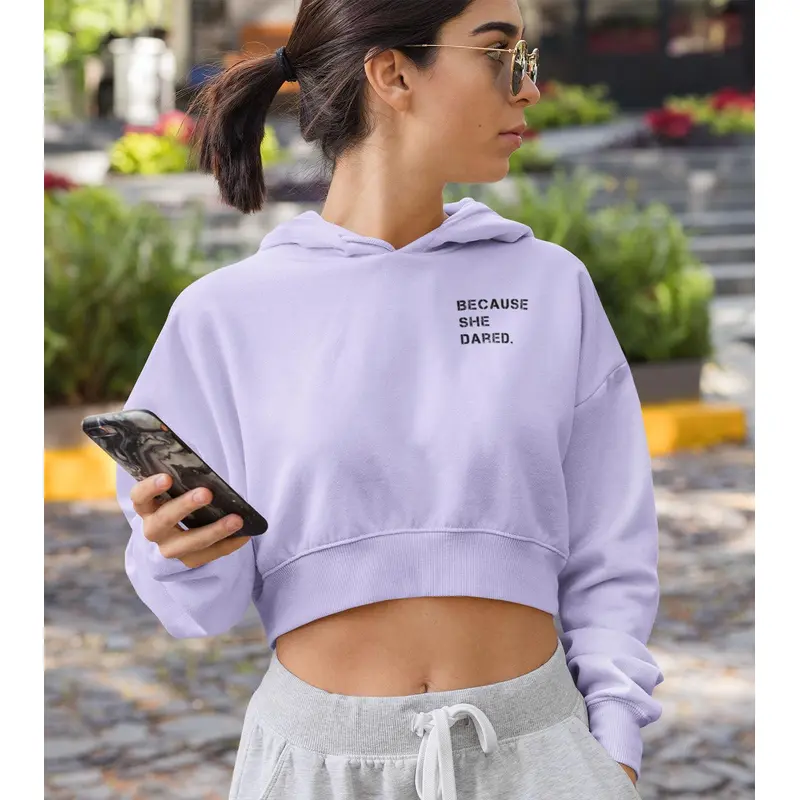 Women's crop Hoodie (lavander) Wod Armour | Kibi Sports