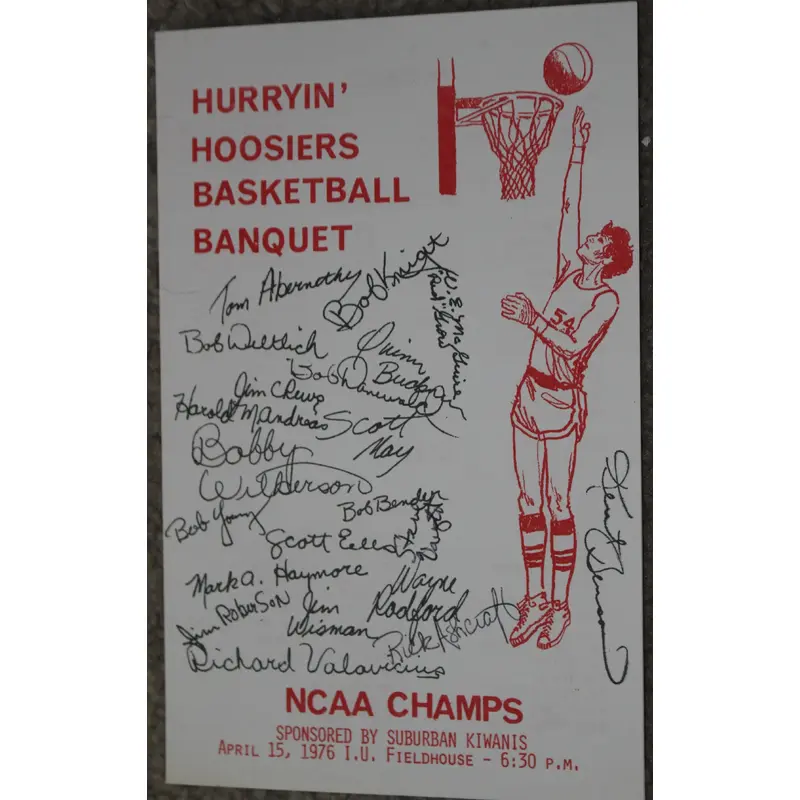 1976 Indiana University Basketball Banquet Program, NCAA Champs