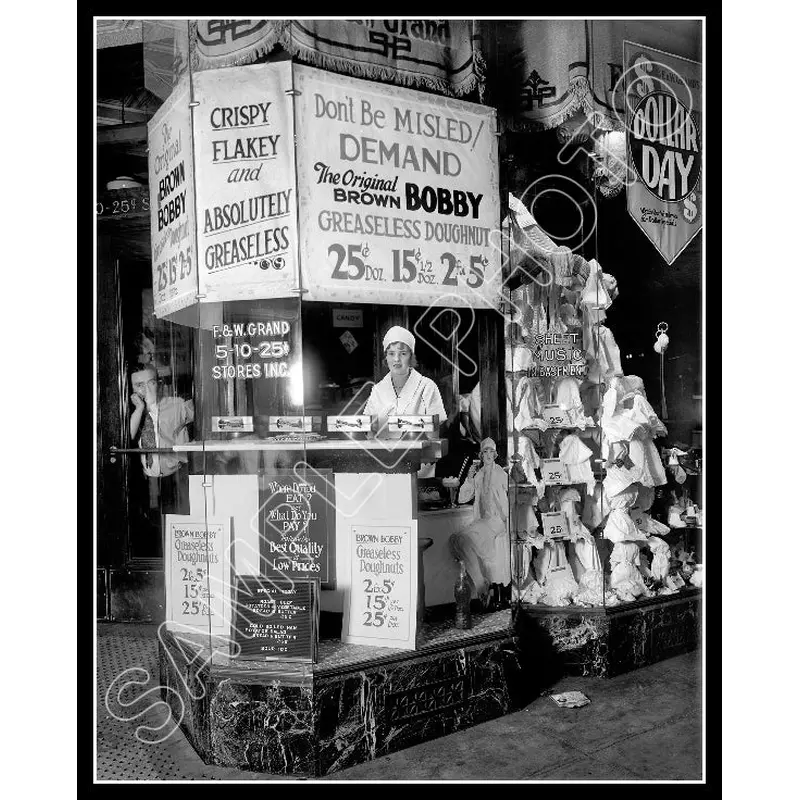 1925 Brown Bobby Doughnuts 8X10 Photo - Washington DC Donuts - 2315