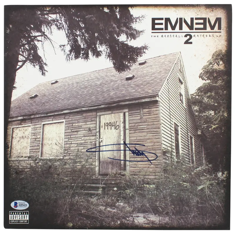 Eminem Authentic Signed Marshall Maters LP 2 Album Cover Autographed BAS #A85421