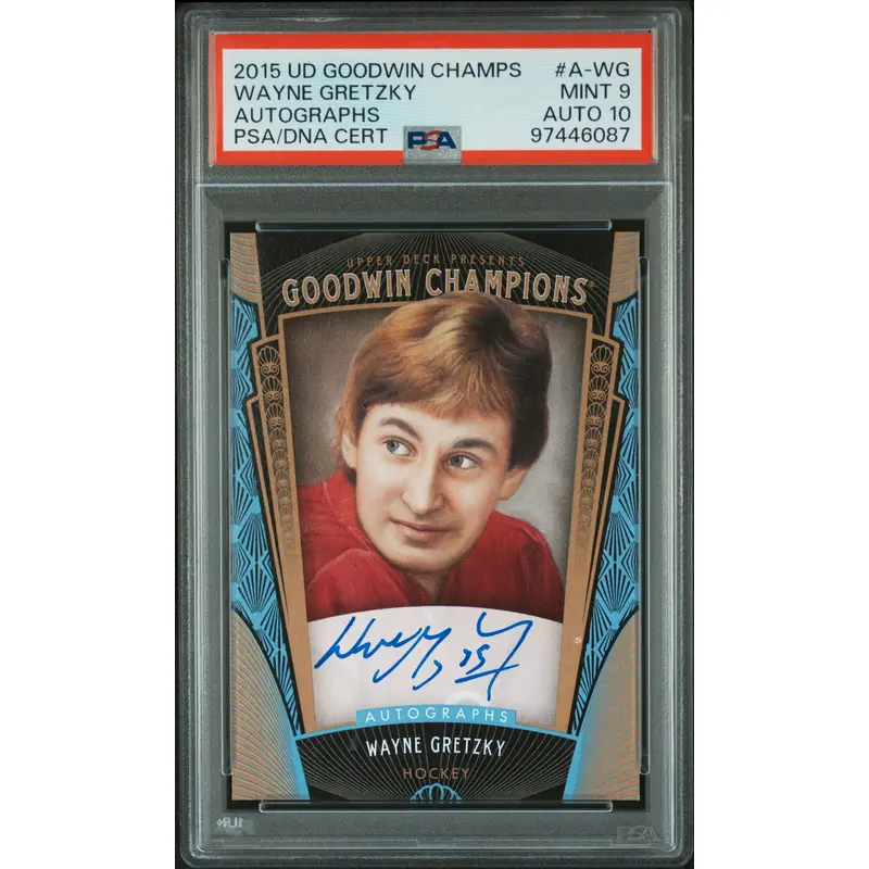 Wayne Gretzky 2015 Upper Deck Goodwin Champions Autograph PSA 9 Auto 10