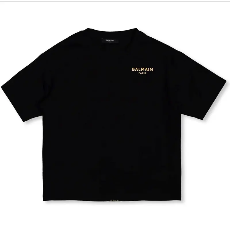 BALMAIN T SHIRT WOMEN SS TEE LOGO CHEST BACK BT8Q91 930OR
