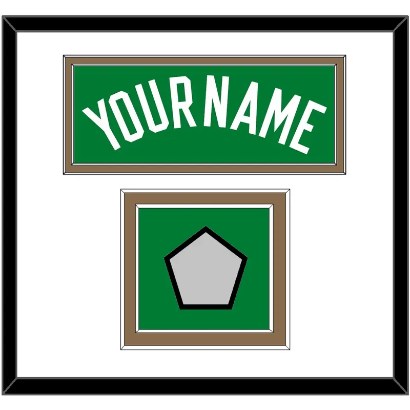 Boston Name & Champions Patch - Road Green (1972-2018) - Double Mat 1