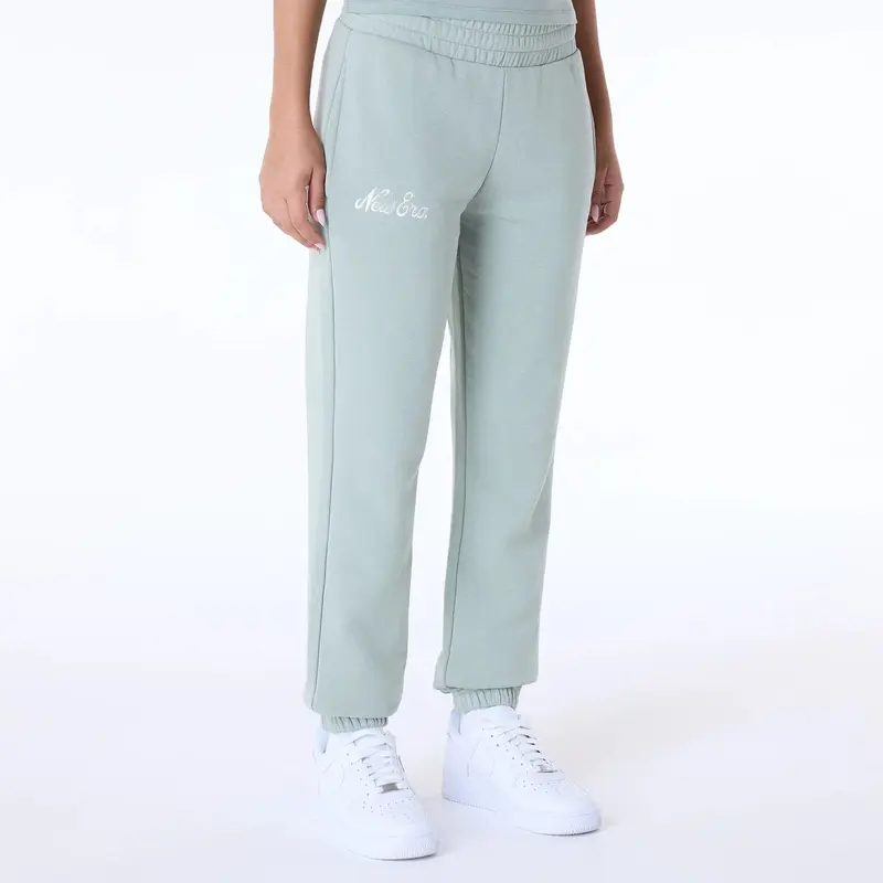 Womens New Era Script Pastel Green Joggers