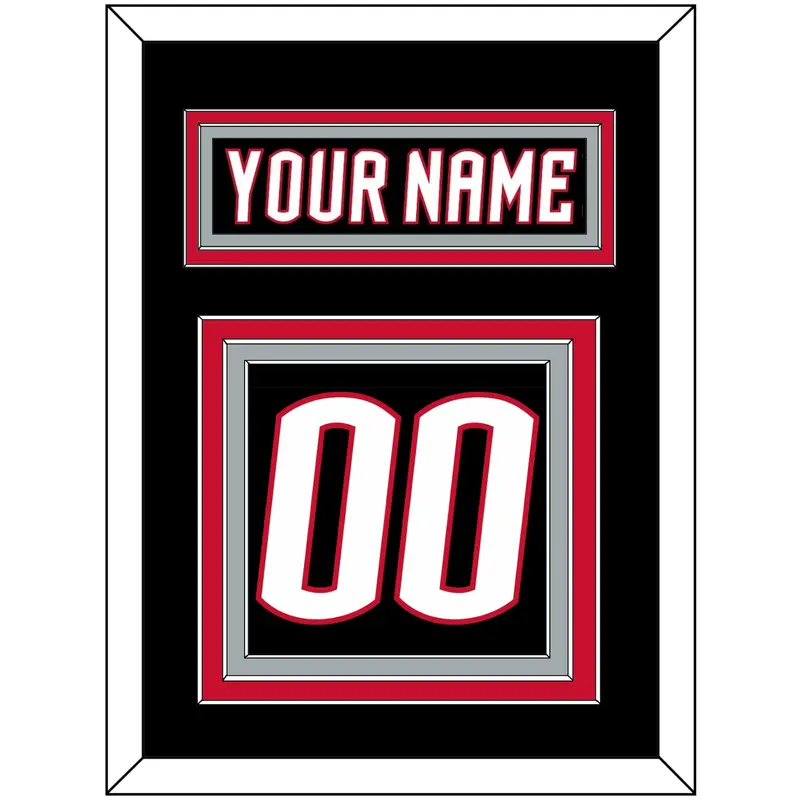 Buffalo Nameplate & Number (Back) - Alternate Black - Triple Mat 2