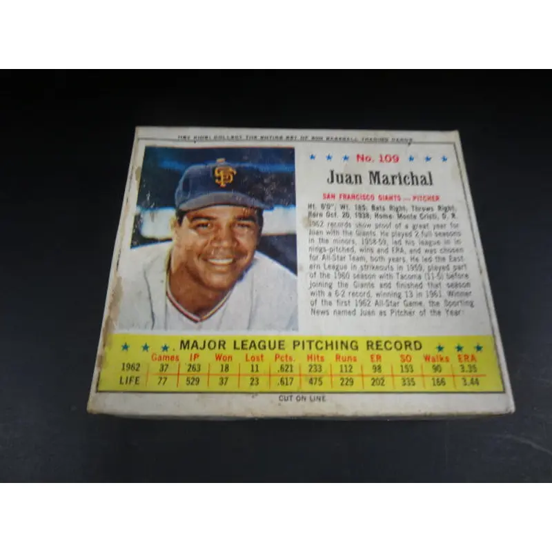 1963 Jello Baseball Juan Marichal Unopened Box