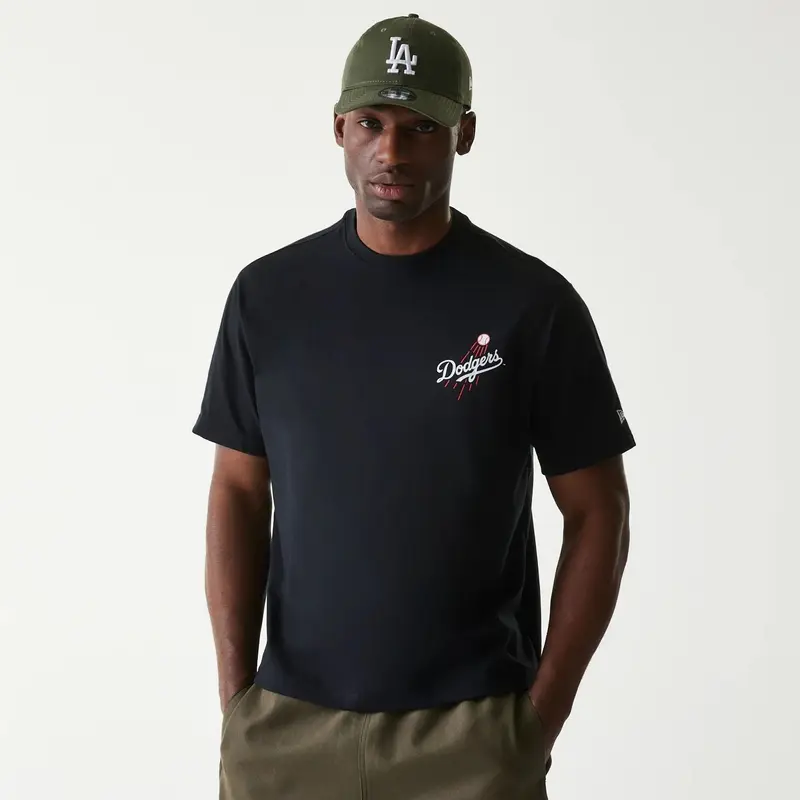 LA Dodgers MLB Cheering Food Black T-Shirt