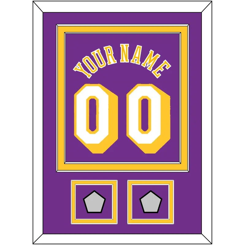 Los Angeles Name & Number With 2 Champions Patches - Road Purple (1978-1997) - Double Mat 2