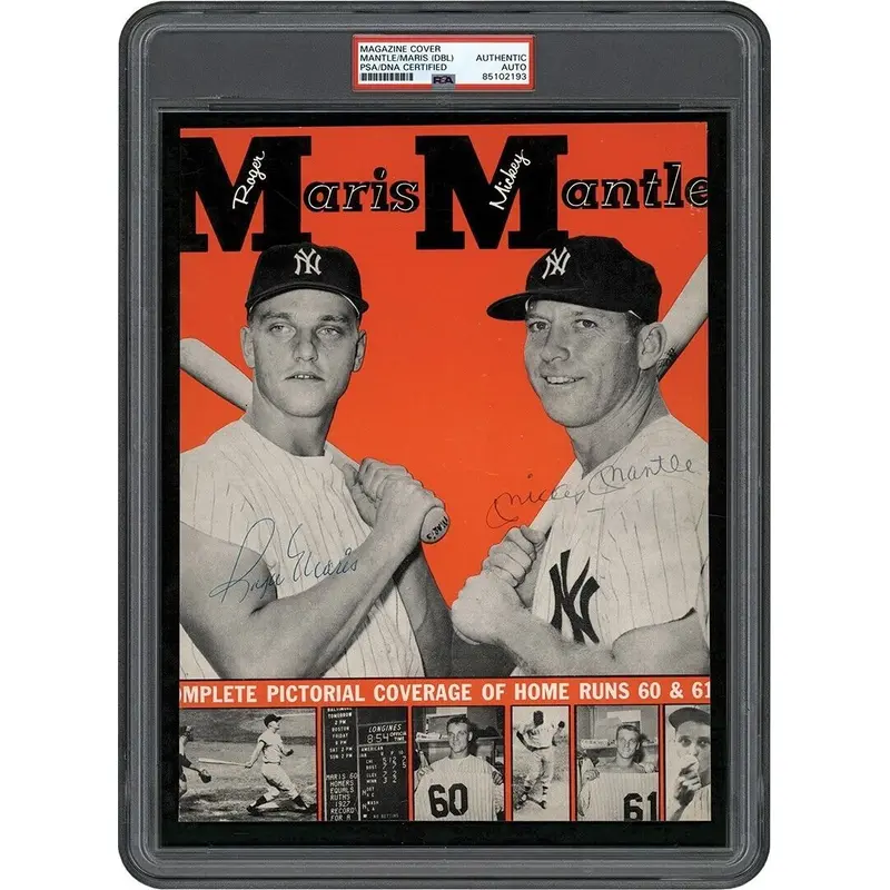 1961 Mickey Mantle & Roger Maris Signed Photo Signed Twice PSA DNA
