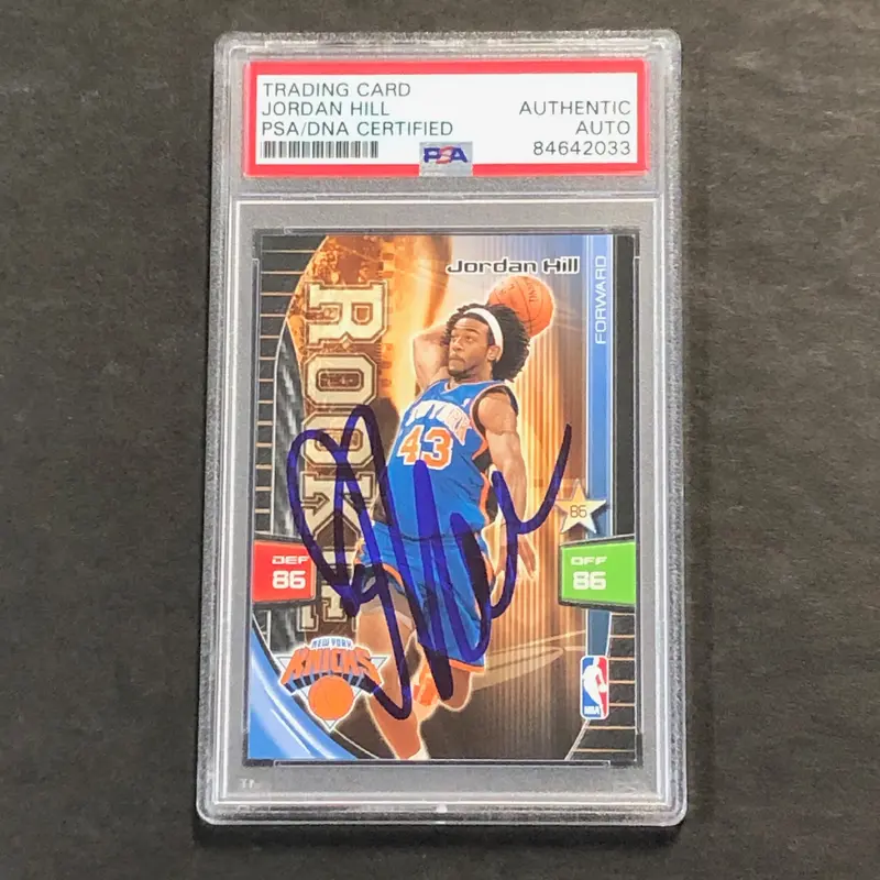 2009-10 PANINI XL Adrenalyn Jordan Hill Signed Card AUTO PSA Slabbed RC Knicks