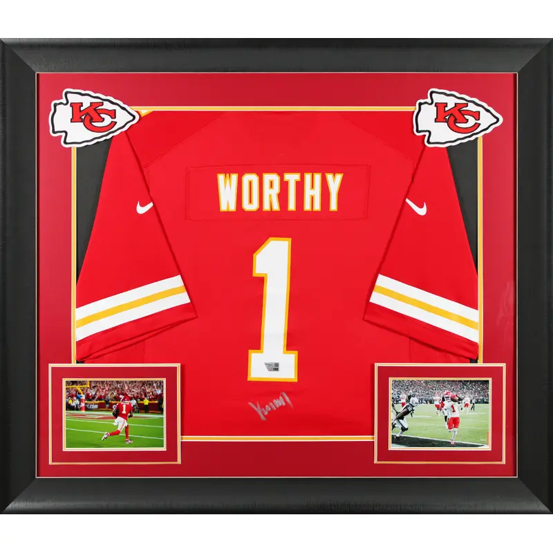 Chiefs Xavier Worthy Authentic Signed Red Nike Game Framed Jersey Fanatics