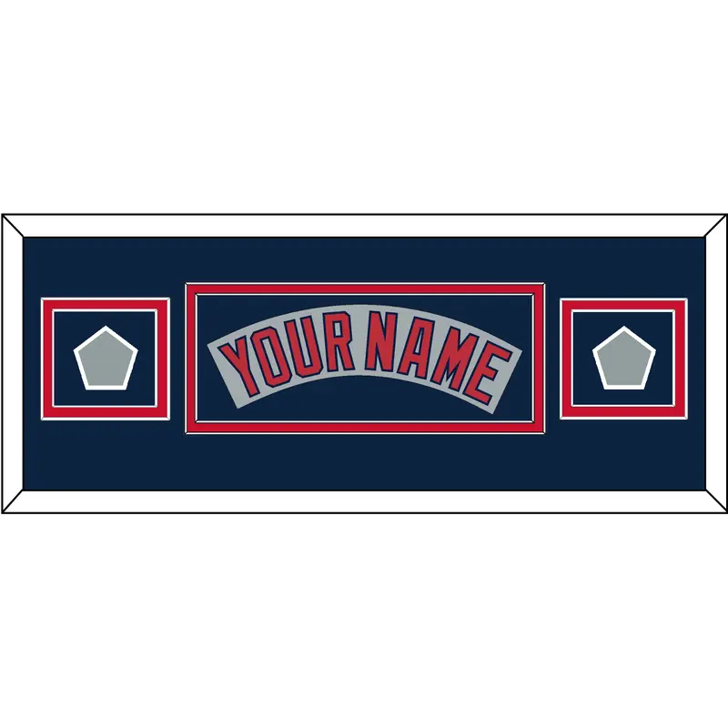 Boston Nameplate & Two World Series Champions Patches - Road Gray (1992-2008)- Double Mat 8