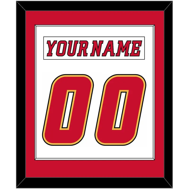 Calgary Nameplate & Number (Back) Combined - Road White (2007-2017) - Single Mat 1