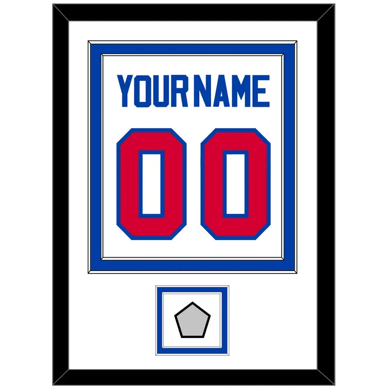 Detroit Name & Number With 2X Champions Patch - Home White (1983-1996) - Double Mat 1