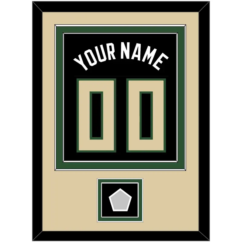 Milwaukee Name & Number With Finals Patch - Black Statement - Double Mat 3