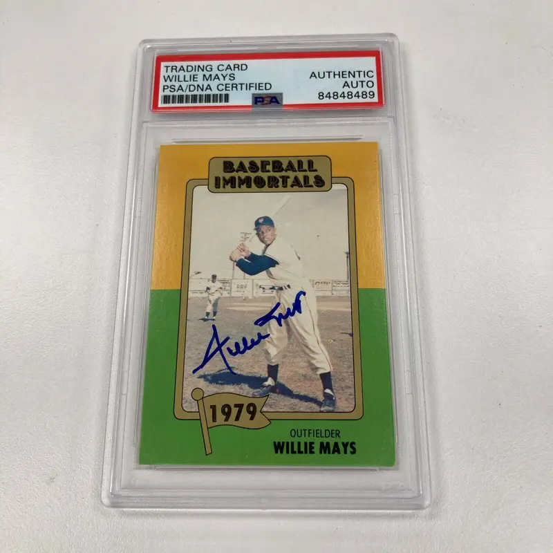 1980 Baseball Immortals Willie Mays Signed Autographed Baseball Card PSA DNA