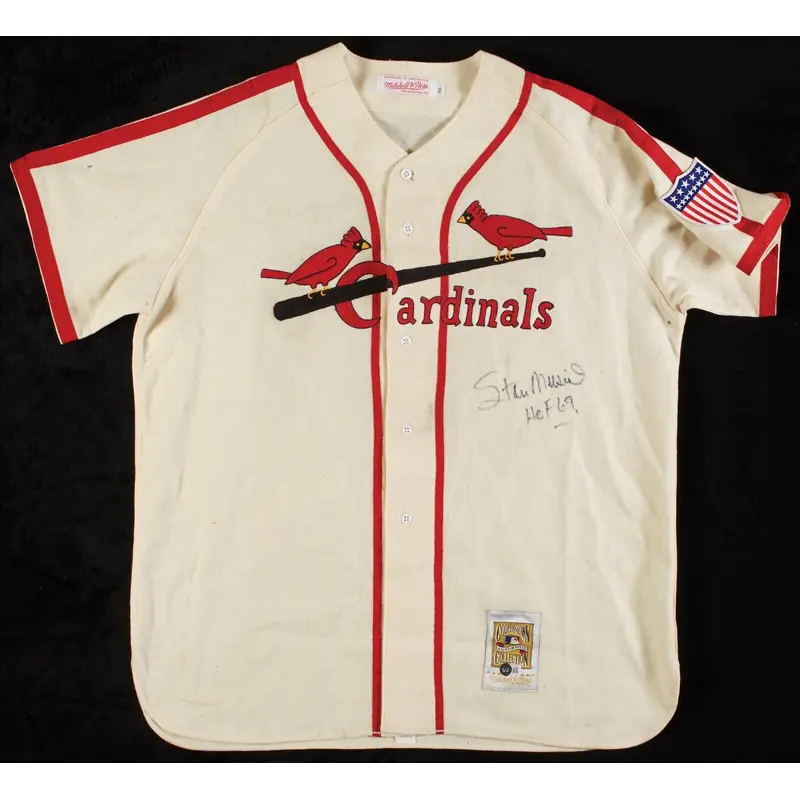 Stan Musial Signed Authentic Mitchell & Ness St. Louis Cardinals Jersey Beckett