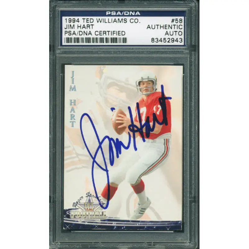 Cardinals Jim Hart Authentic Signed Card 1994 Ted Williams #58 PSA/DNA Slabbed