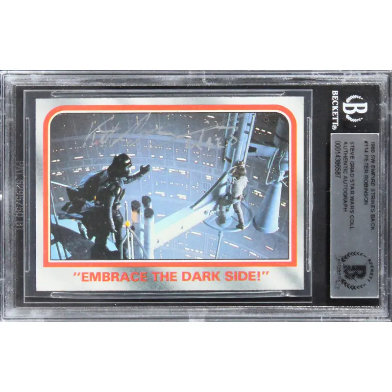 Peter Robinson Star Wars Signed 1980 SW Empire Strikes Back #114 Card BAS Slab