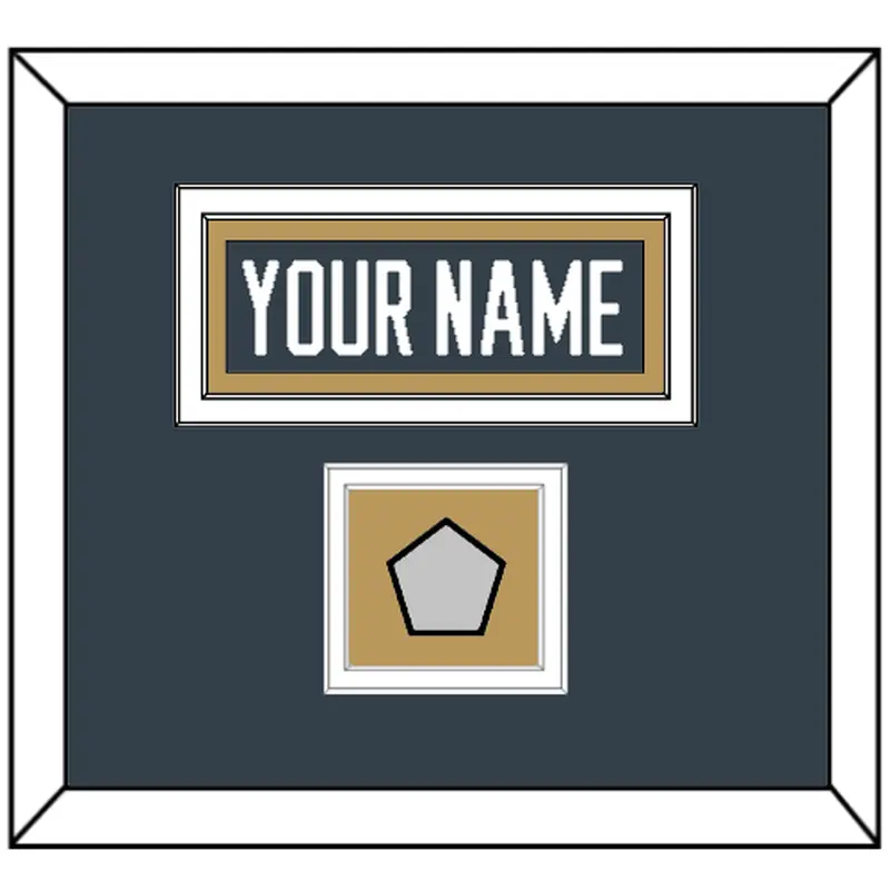 Vegas Nameplate & 2023 Stanley Cup Finals Patch - Home Steel Gray - Double Mat 2