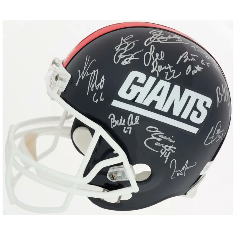 1986 New York Giants Super Bowl Champs Team Signed Full Size Helmet JSA COA