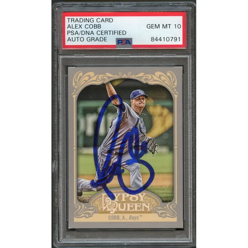 2012 Topps Gypsy Queen #219 Alex Cobb Signed Card PSA Slabbed AUTO 10 Rays