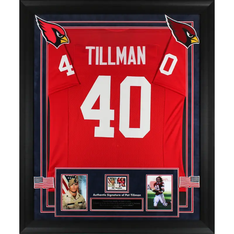 Cardinals Pat Tillman Authentic Signed 2.5x3.5 Custom Card Framed Display JSA