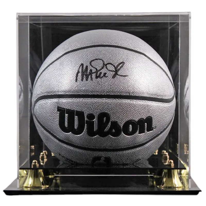 Lakers Magic Johnson Signed Silver Wilson Basketball W/ Case BAS Witnessed