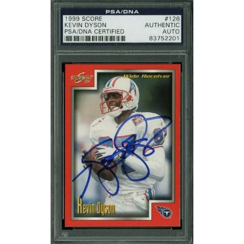 Oilers Kevin Dyson Authentic Signed Card 1999 Score #126 PSA/DNA Slabbed