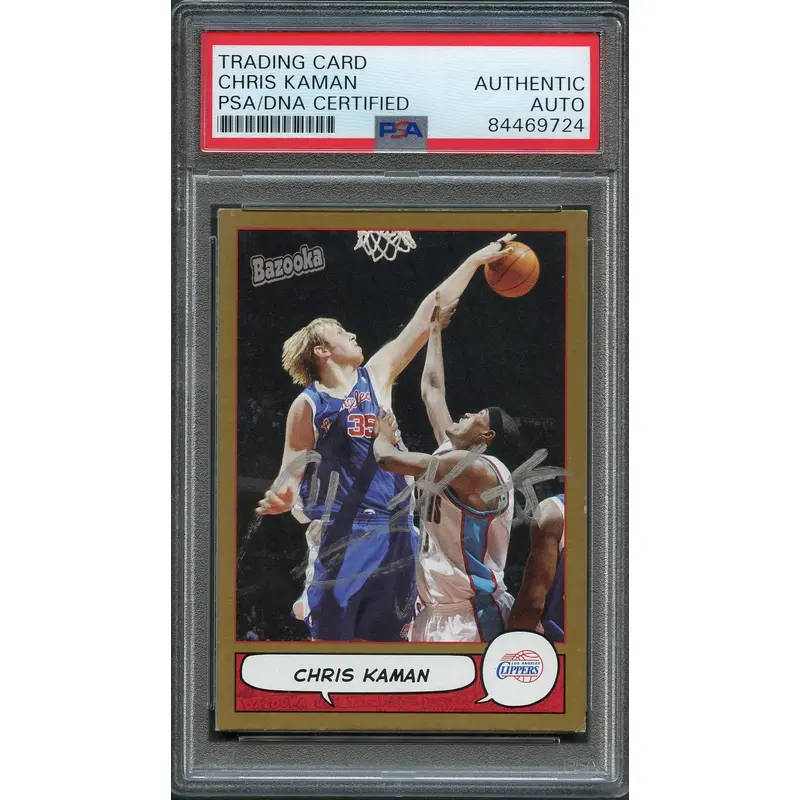 2004-05 Topps Bazooka #58 Chris Kaman Signed Card AUTO PSA Slabbed Clippers