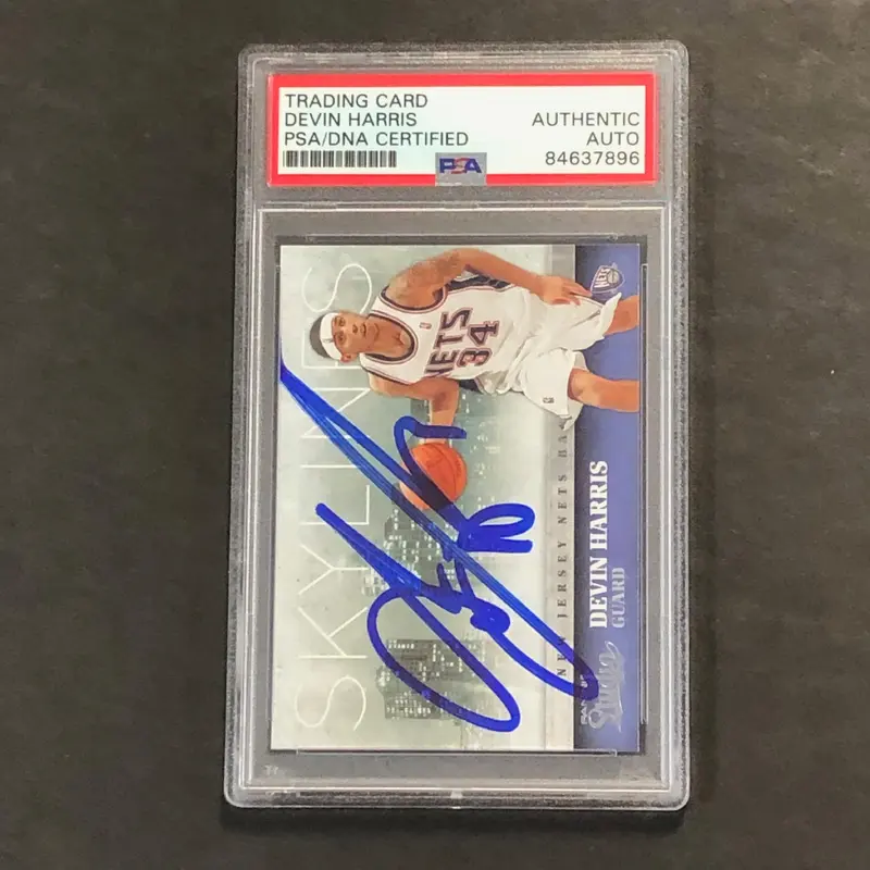 2009-10 Panini Studio Skylines #18 Devin Harris Signed Card AUTO PSA Slabbed Nets