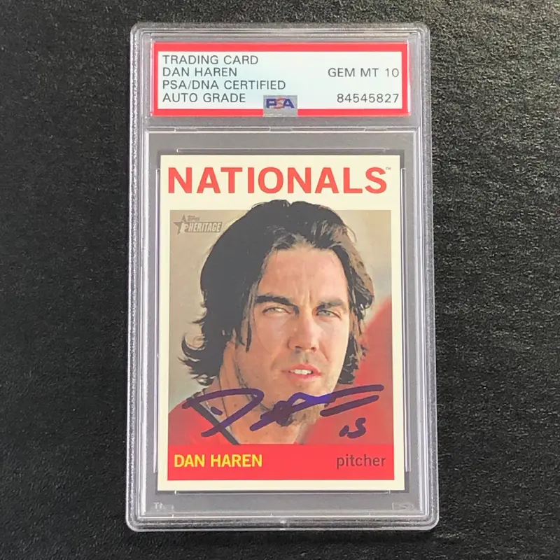 2013 Topps Heritage #131 Dan Haren Signed Card PSA Slabbed Auto 10 Nationals