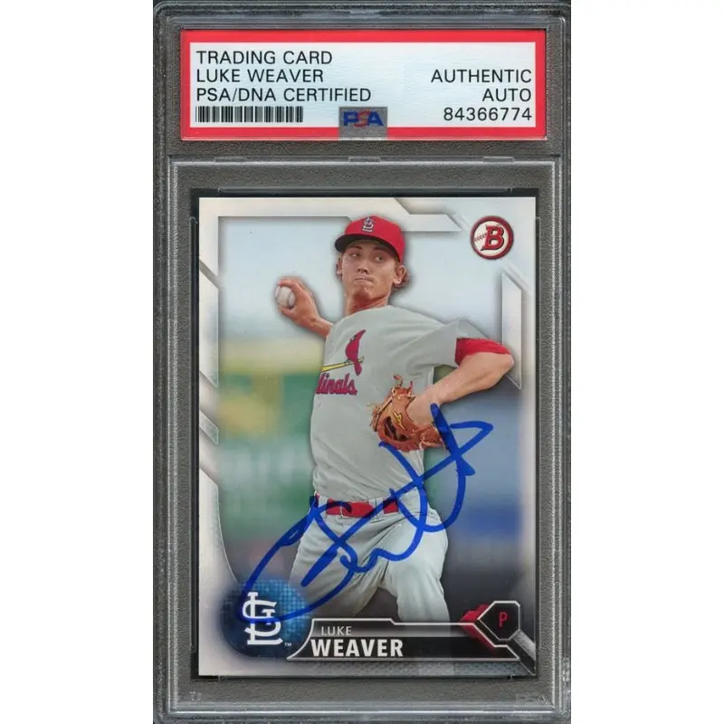 2016 Bowman #BP141 Luke Weaver Signed Card PSA Slabbed Auto Cardinals