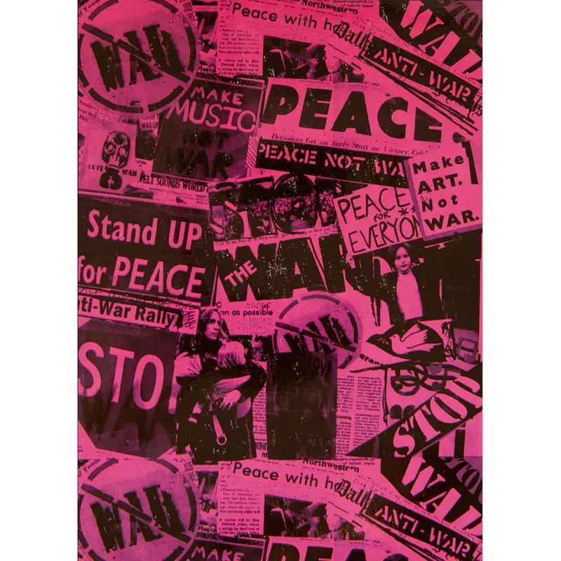 Protest War Newspaper Collage Fleece Blanket