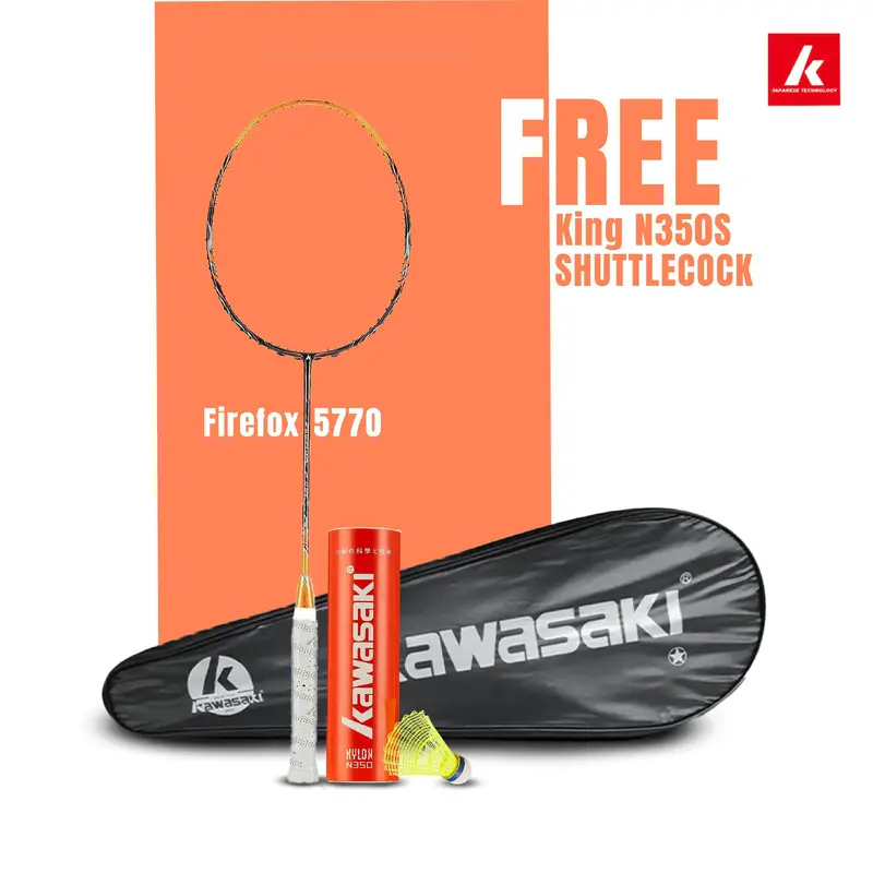Firefox 5770 Unstrung Badminton Racket (Orange) - 4U/G1 Kawasaki | Kibi Sports