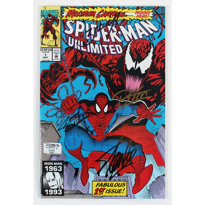 Marvel (4) Stan Lee, Bagley, Lim, Michelinie Signed Spider-Man Unlimited #1 JSA