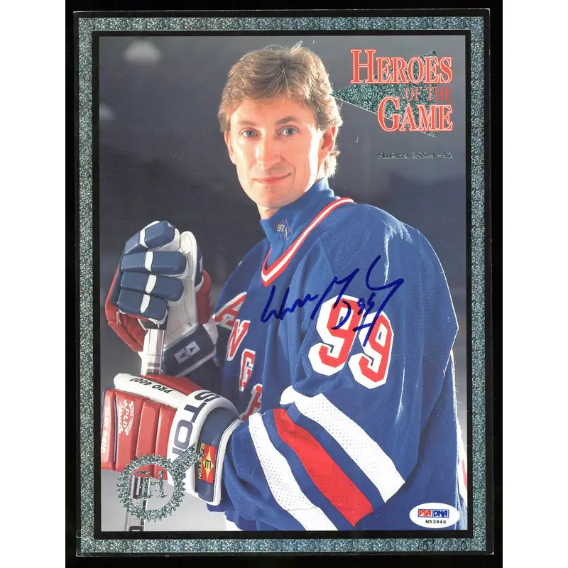 Rangers Wayne Gretzky Signed Heroes of the Game Magazine #153/850 PSA #M53946