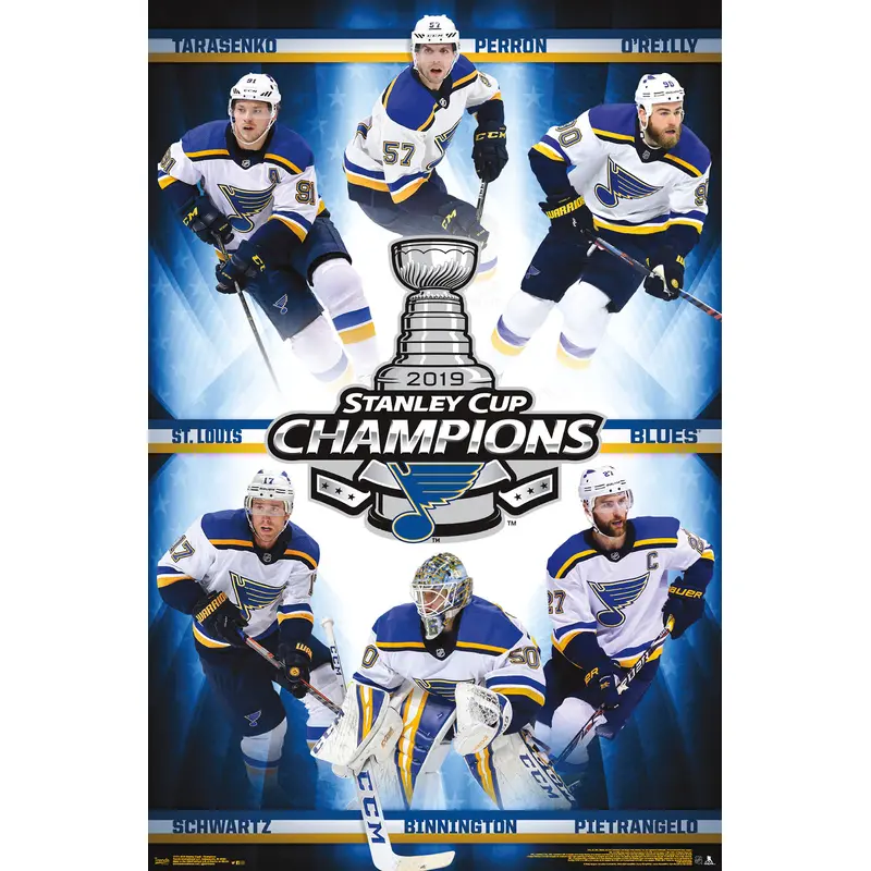 St. Louis Blues 2019 STANLEY CUP CHAMPIONS 6-Player Commemorative Poster - Trends Int'l.
