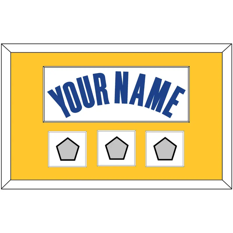 Golden State Name & 3 Champions Patches - White Association - Single Mat 2