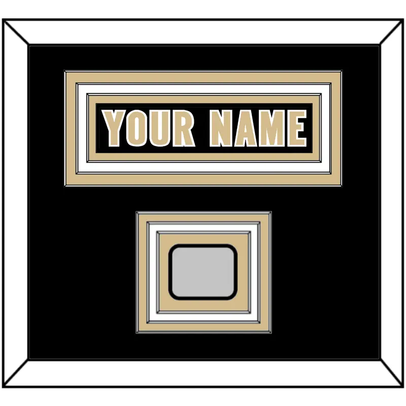 New Orleans Nameplate & Super Bowl XLIV Jersey Patch - Home Black - Triple Mat 1