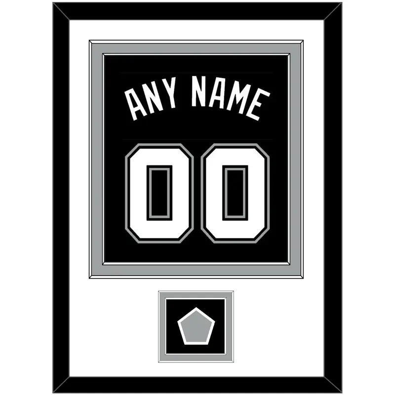 San Antonio Name & Numbers With Finals Patch - Road Black (2002-2017) - Double Mat 1