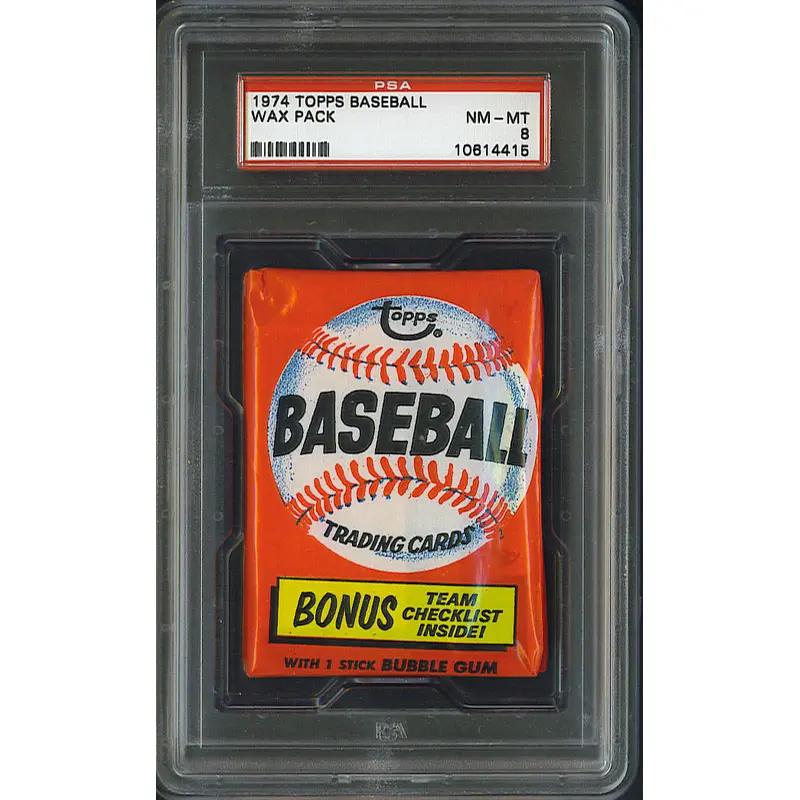 1974 Topps Baseball Unopened Wax Pack PSA 8